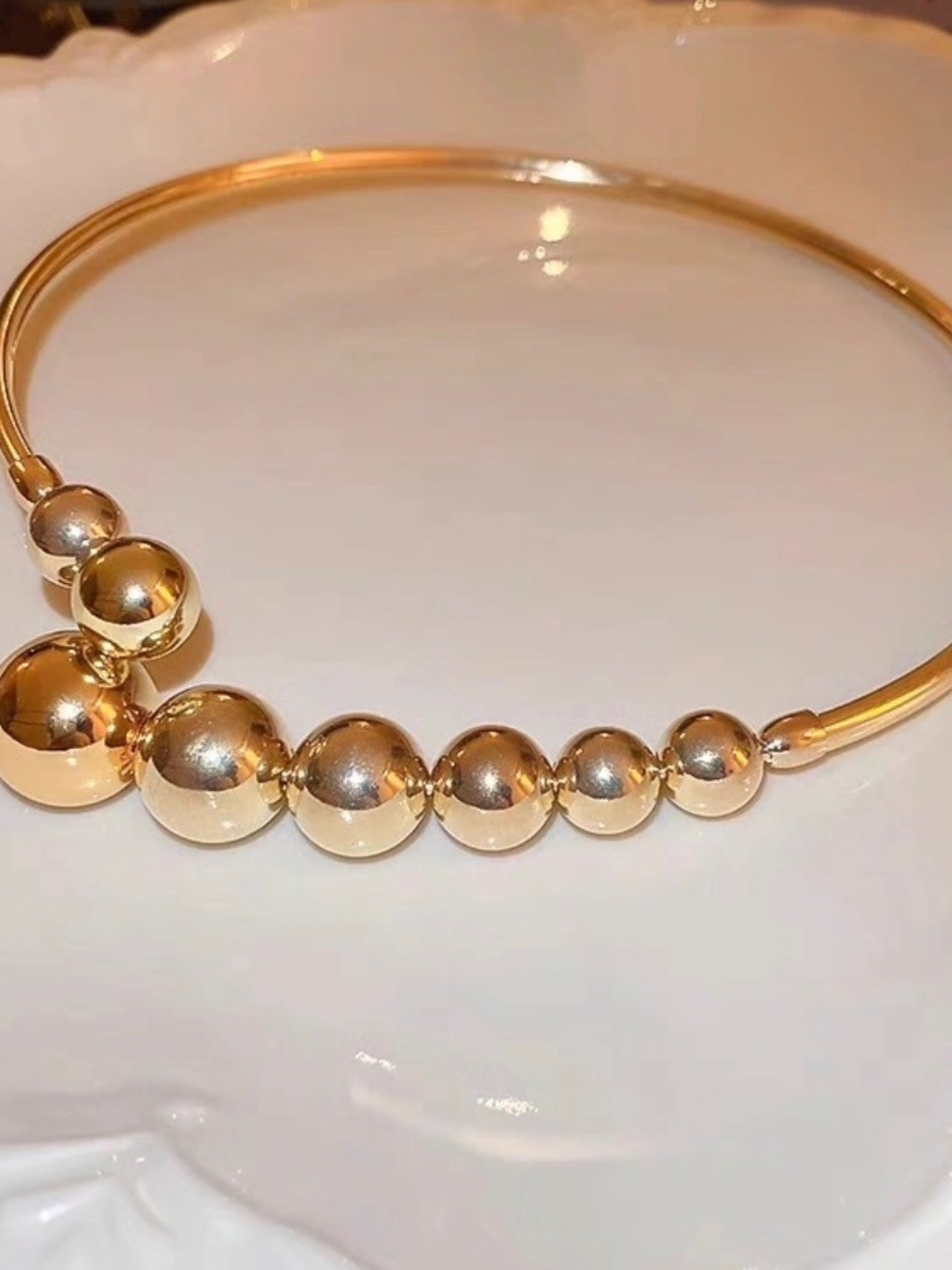 Elegant Gold Beaded Choker Necklace